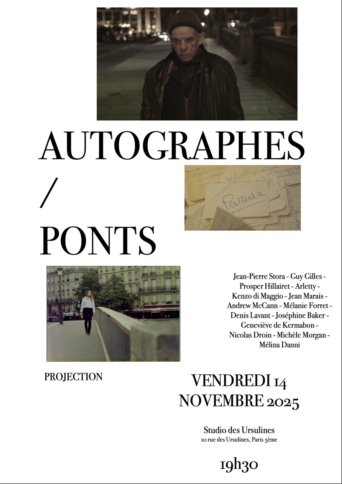 affiche « les chasseurs d’autographes » au cinéma le pont, aux ursulines
