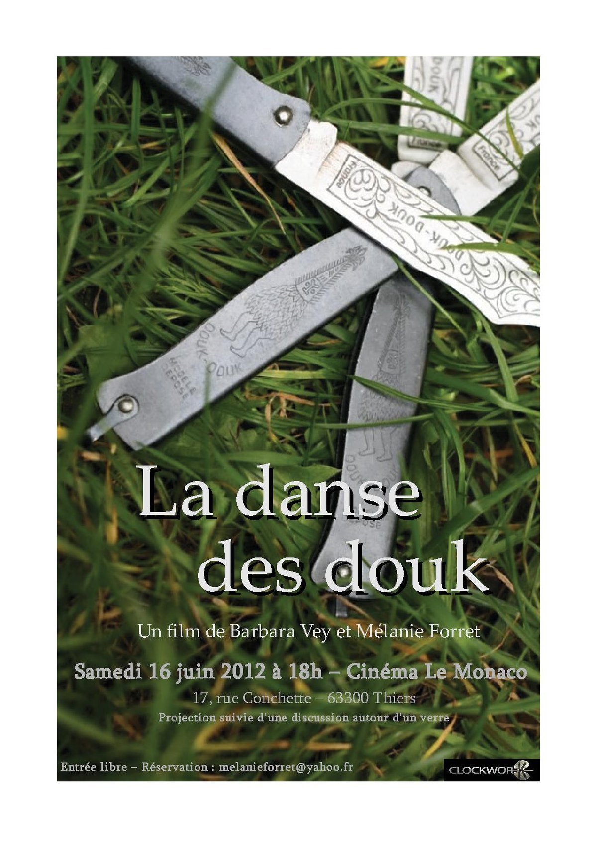 affiche de la projection de « la danse des douk » à thiers